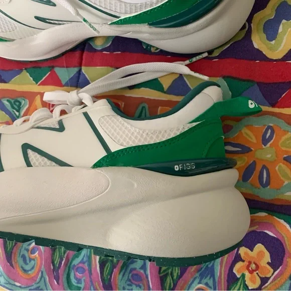 Women’s 9 FIGS x NEW BALANCE 3447 Evergreen Green White Comfort Sneakers NWB - Picture 4 of 13